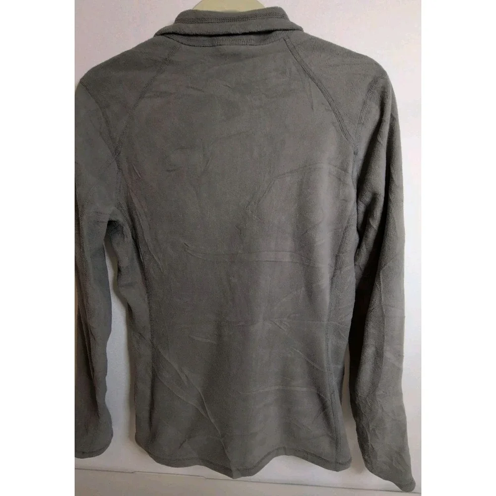 The North Face Women's Gray Fleece Quarter Zip Pullover w/Orange Zipper Accent M